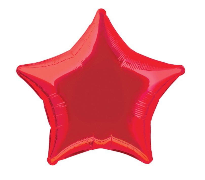 Solid Star Foil Balloon 20" Ruby Red - Click Image to Close