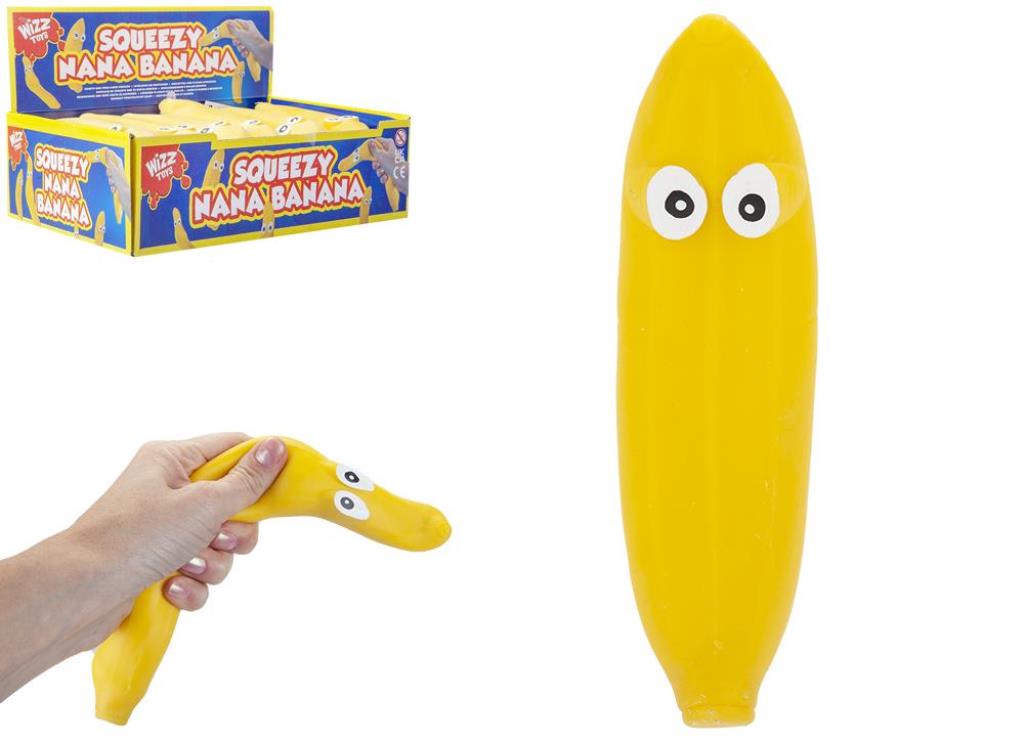 15cm Nana Banana With Eyes Stress Toy - Click Image to Close