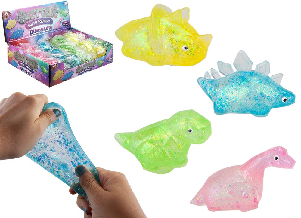 Glitter Dinosaur Squeeze Squishy Toy ( Assorted Colours ) - Click Image to Close