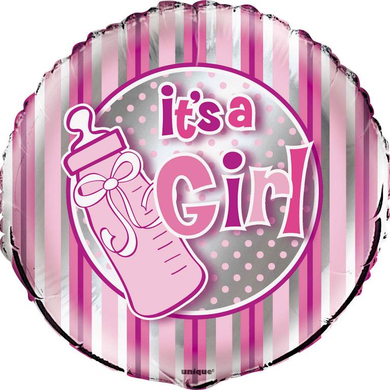 18" Pack g Its A Girl Bottle Foil - Click Image to Close