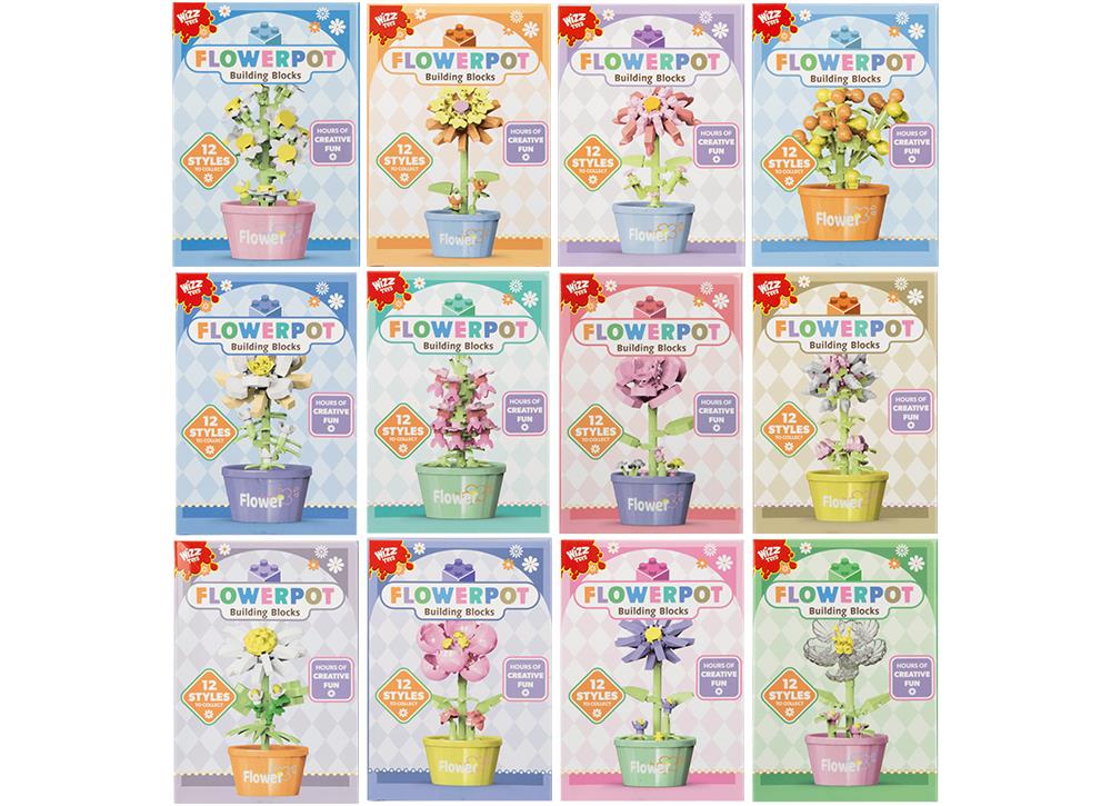 Nano Block Flower Potted Plant 11cm 12 Assorted - Click Image to Close