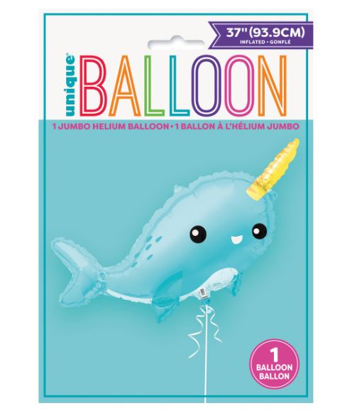Giant Narwhal Foil Balloon - Click Image to Close