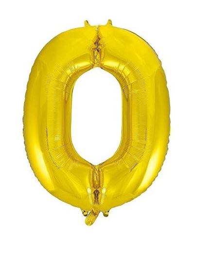 34" Classic Gold Number 0 Foil Balloon ( 1 ) - Click Image to Close