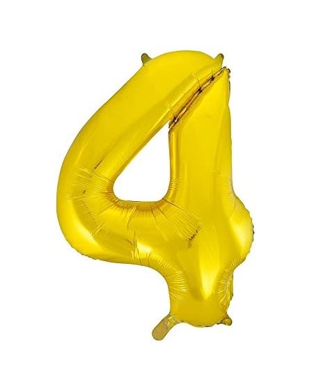 34" Classic Gold Number 4 Foil Balloon ( 1 ) - Click Image to Close