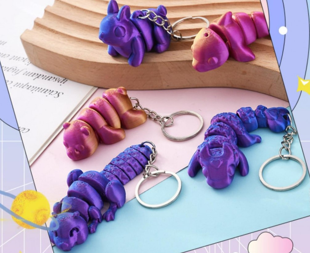 3D Printed Mixed Animal V2 Keyring Toy 2# - Click Image to Close