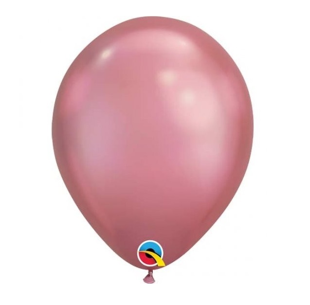 11" Qualatex Round Chrome Mauve 100 Pack Latex Balloons - Click Image to Close