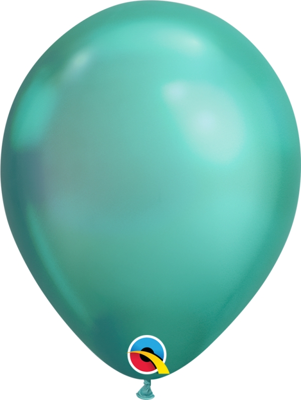 11" Round Chrome Green Qualatex Latex Balloons 25 Pack - Click Image to Close