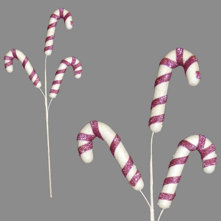 3 CANDY CANE CLIP 48CM PINK - Click Image to Close
