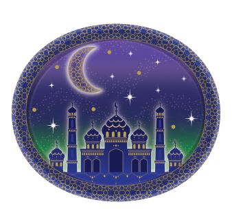 Eid Oval Paper Platters 30cm - 12 Pack g - Click Image to Close