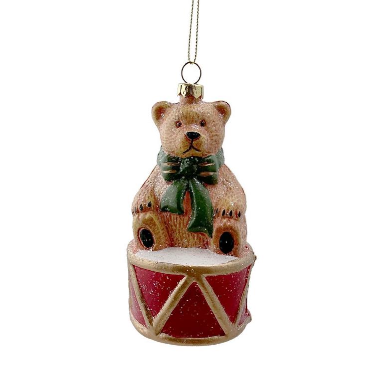 Bear & Drum Bauble 12.5cm - Click Image to Close
