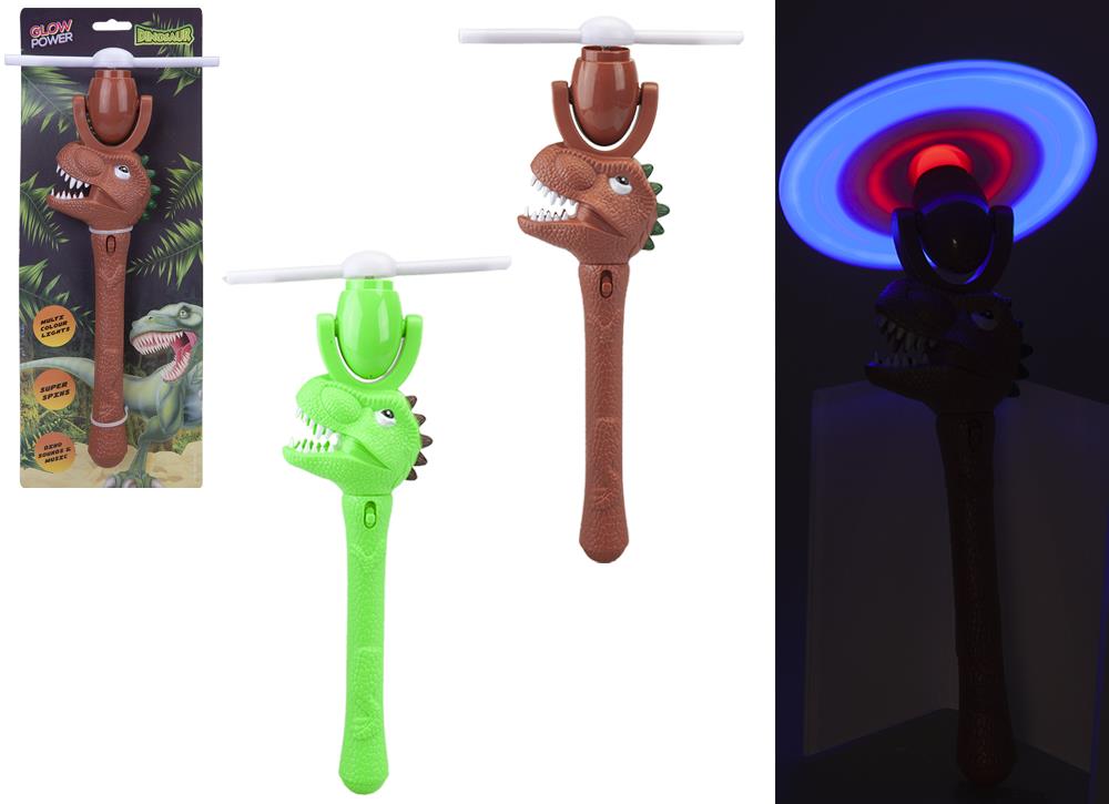 Light Up Dinosaur Windmill With Sound 2 Assorted - Click Image to Close