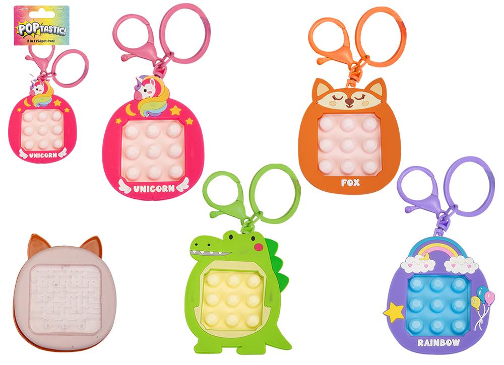 Bubble Pop Clicker Keychain 8cm 4 Assorted - Click Image to Close
