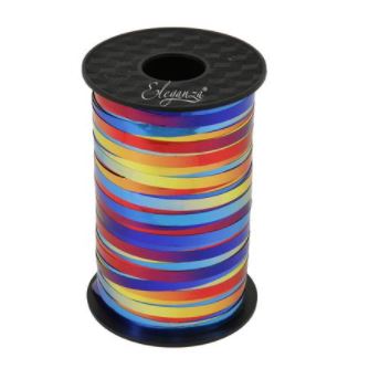 Eleganza Poly Curling Ribbon Metallic 5mm X250Yds Rainbow - Click Image to Close