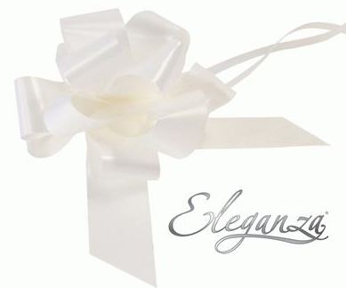 Eleganza Poly Pull Bows 50mm X 20Pcs White No.01