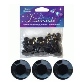 Black 12mm Decor Diamante Diamonds 28g