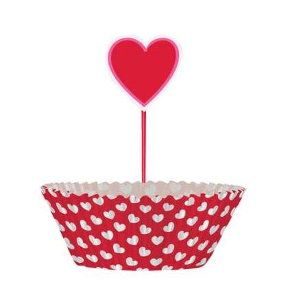 Valentine Heart Cupcake Kit 24pc - Click Image to Close