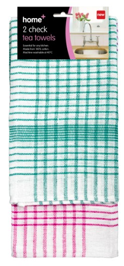 2 PK Check Tea Towels - Click Image to Close