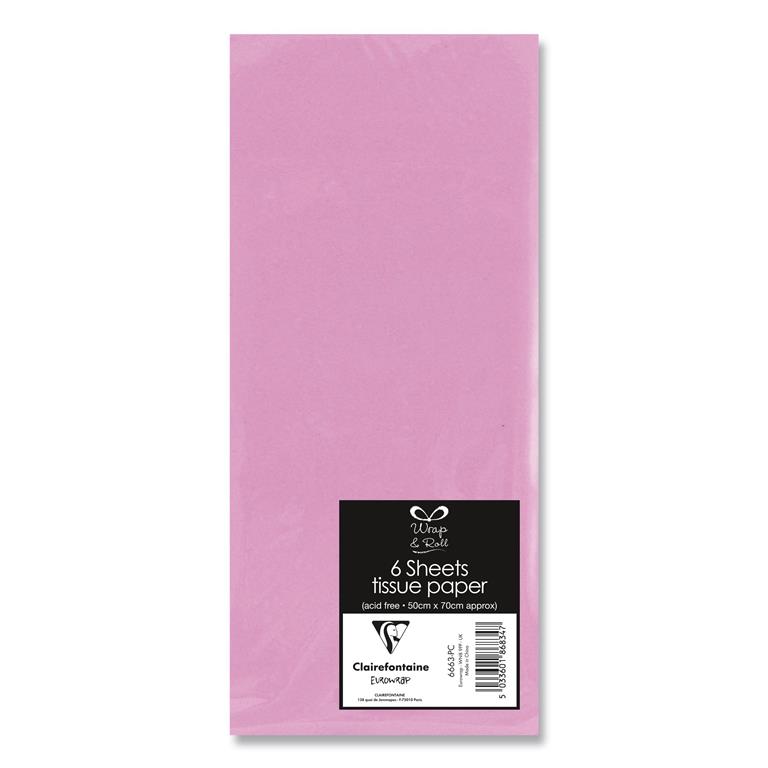 Tissue Paper Pink 6 Sheets - Click Image to Close