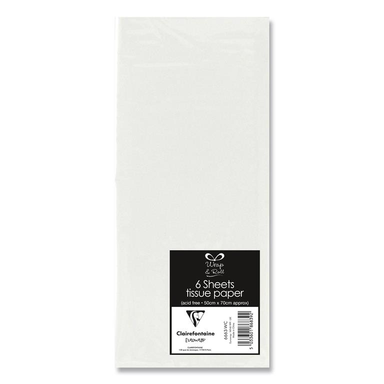 Tissue Paper White 6 Sheets - Click Image to Close