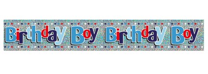 Happy Birthday Boy Banner Holo - Click Image to Close