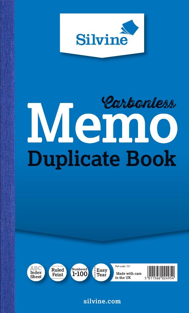 Silvine Carbonless Duplicate Book - Click Image to Close