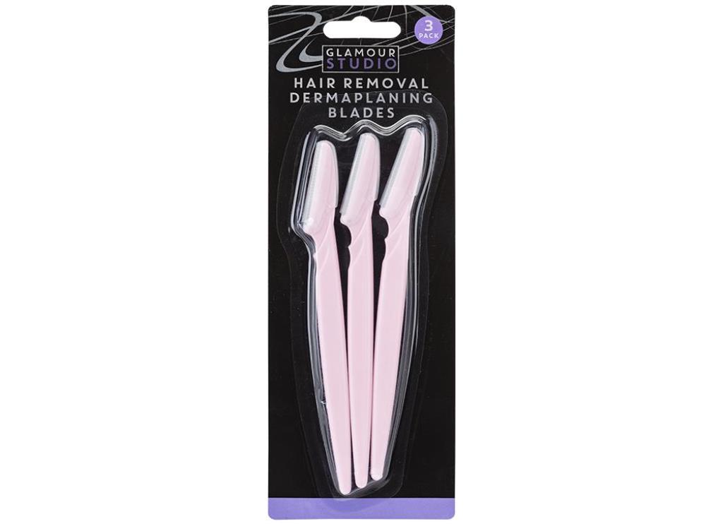 Glamour Studio 3 Pack Hair Removal Dermaplaning Blades - Click Image to Close