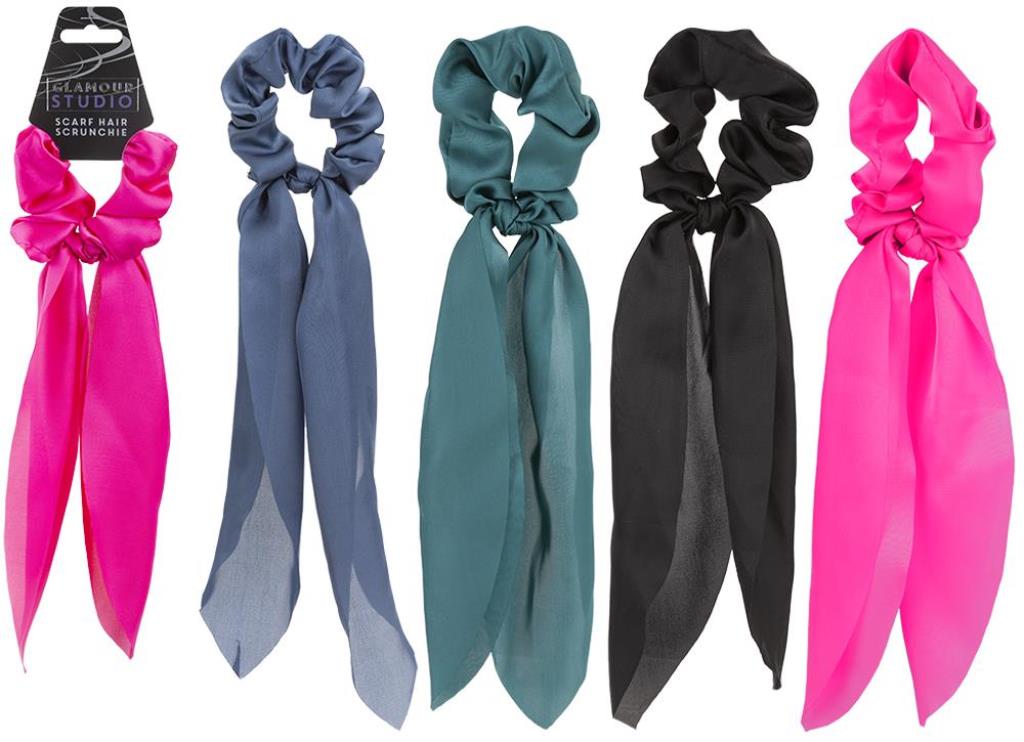 Glamour Silk Effect Hair Scrunchies - Click Image to Close