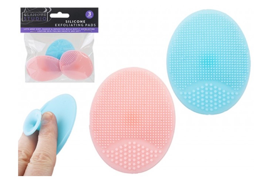 Glamour Studio Silicone Exfoliating Pads Pack Of 3 - Click Image to Close