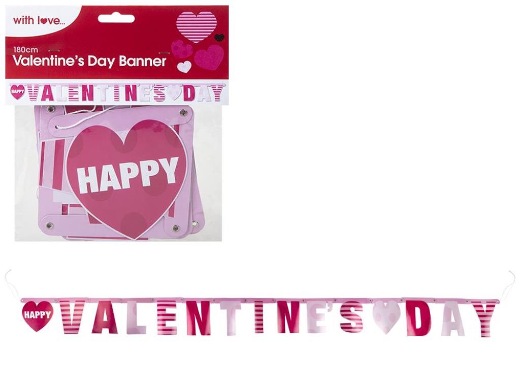 Valentines Day Banner 180cm - Click Image to Close