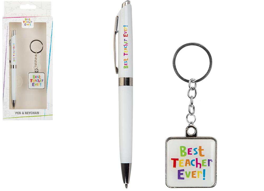 Teacher Pen & Keyring Set - Click Image to Close