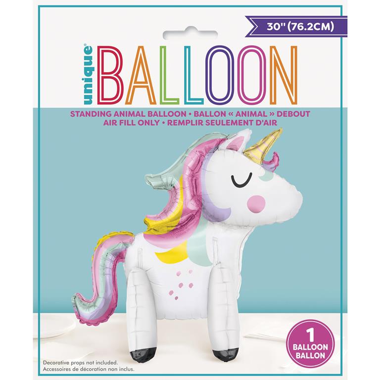 Giant Standing Unicorn Balloon Centerpiece 30" - Click Image to Close
