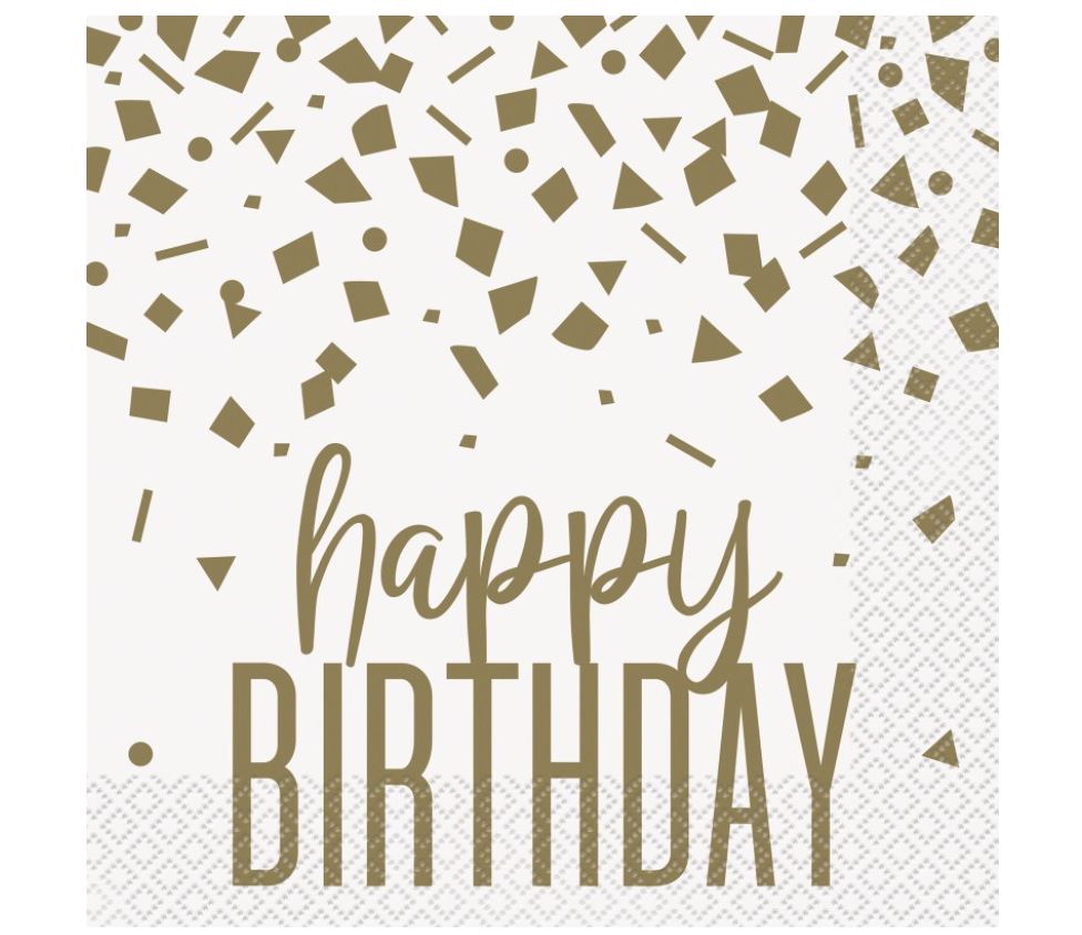 Confetti Gold Paper Napkins 16 Pack - Click Image to Close