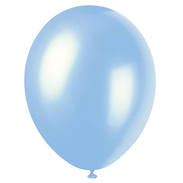 12" Premium Pearlized Balloons Sky Blue Pack Of 8 - Click Image to Close