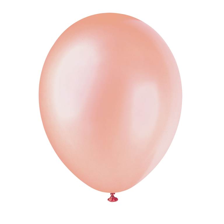 12" Premium Pearlized Balloons Rose Gold Pack Of 8 - Click Image to Close