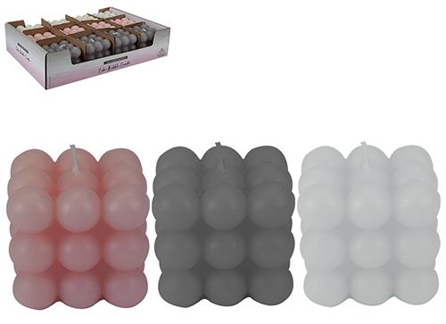 Square Bubble Candle 3 Assorted - Click Image to Close