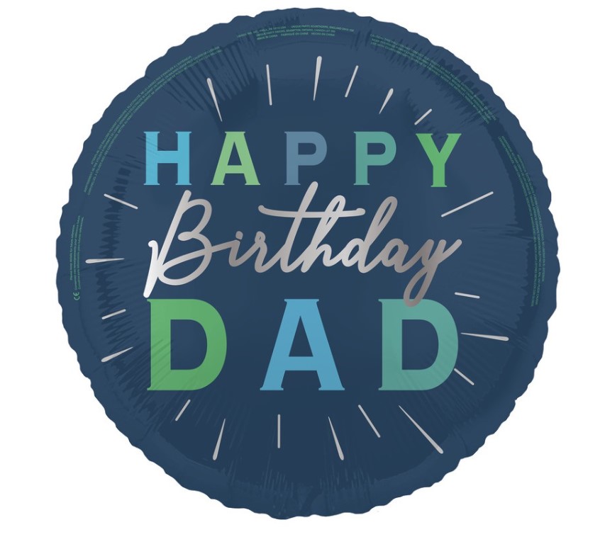 Happy Birthday Dad Round 18" Foil Balloon - Click Image to Close