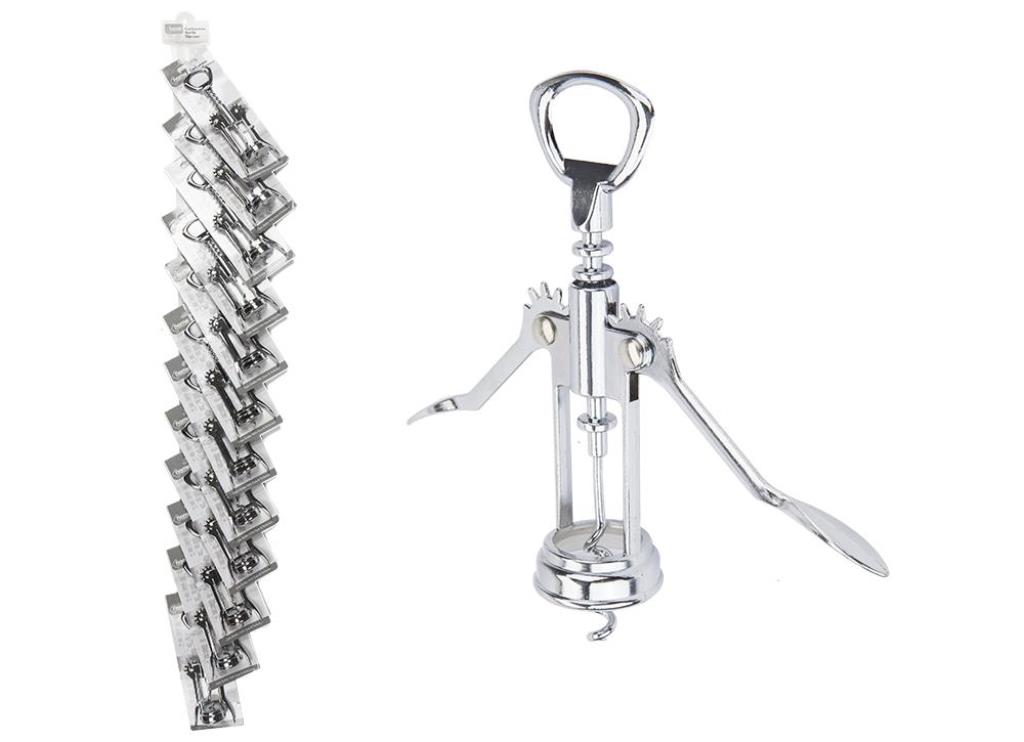 Corkscrew / Bottle Opener On Tie On Card - Click Image to Close