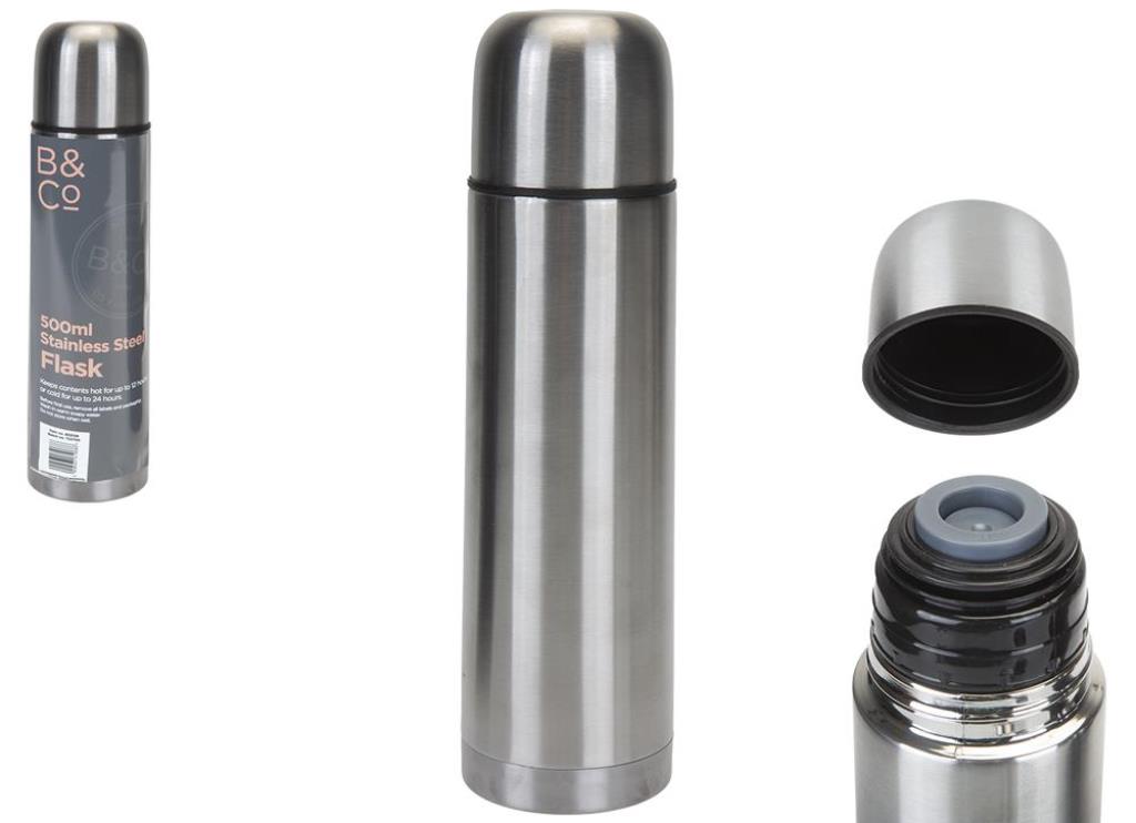 500ml Stainless Steel Flask - Click Image to Close