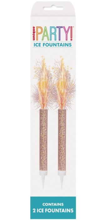 Rose Gold 15cm Ice Fountain Firework Candle 2 Pack - Click Image to Close