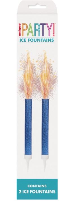 Blue 15cm Ice Fountain Firework Candle 2 Pack - Click Image to Close