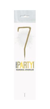 Birthday Glitz Gold Sparkler 7" Number 7