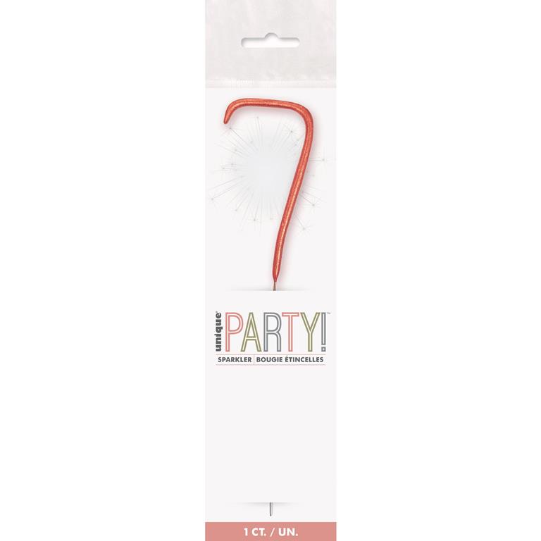Birthday Rose Gold Glitz Number 7 Sparkler 7" - Click Image to Close