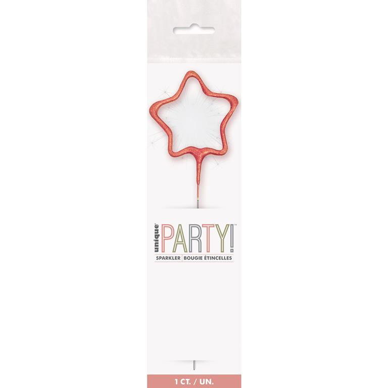 Birthday Rose Gold Glitz Star Sparkler 7" - Click Image to Close