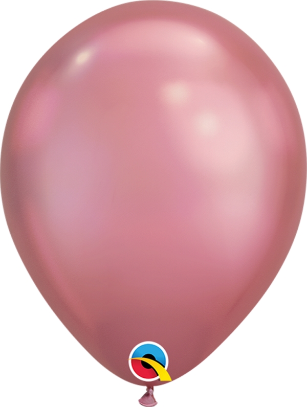 Qualatex 7" Plain Latex Round Chrome Mauve 100Ct - Click Image to Close