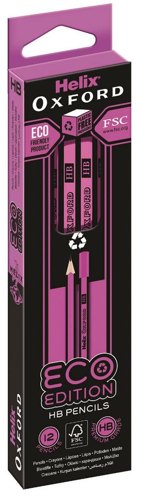 Helix Oxford Eco Hb 12 Pencils Pink - Click Image to Close