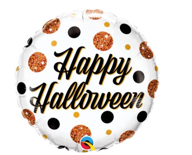 Halloween 18" Sparkly Dots Balloon - Click Image to Close