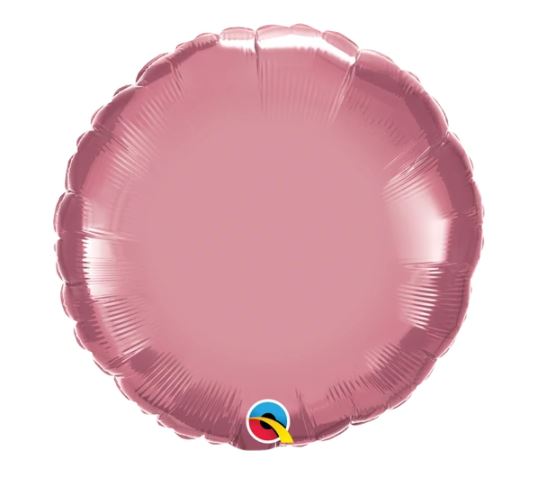 Qualatex 18" Round Chrome Mauve Foil - Click Image to Close