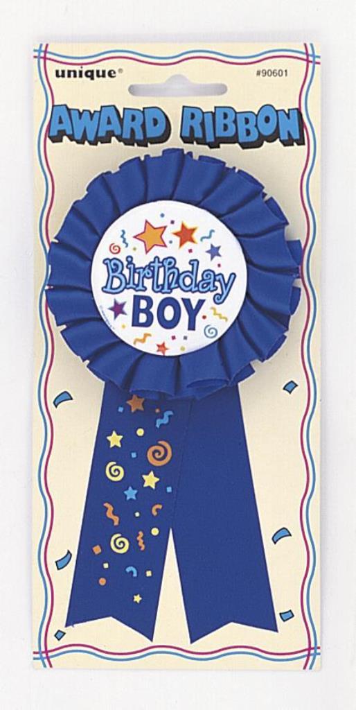 Birthday Boy Ribbon Award Badge - Click Image to Close