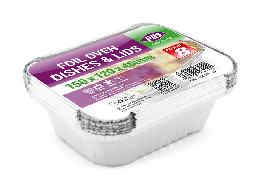 Medium Foil Container With Lid 150x120x46mm - Click Image to Close