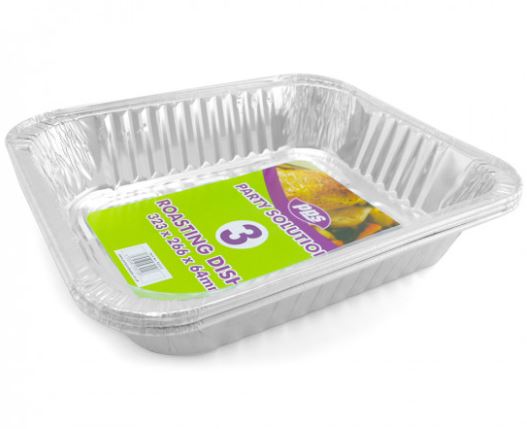 Foil Roasting Dishes 323 X 266 X 64mm 3Pc - Click Image to Close
